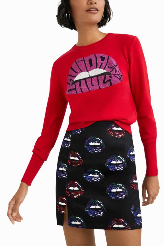 Women DesigualSlim lips miniskirt Clothing 68X2401087