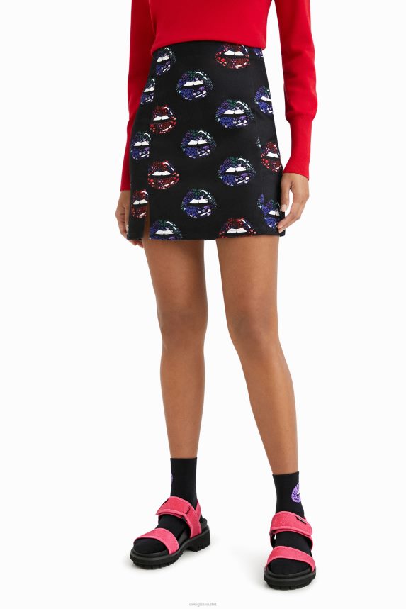 Women DesigualSlim lips miniskirt Clothing 68X2401087