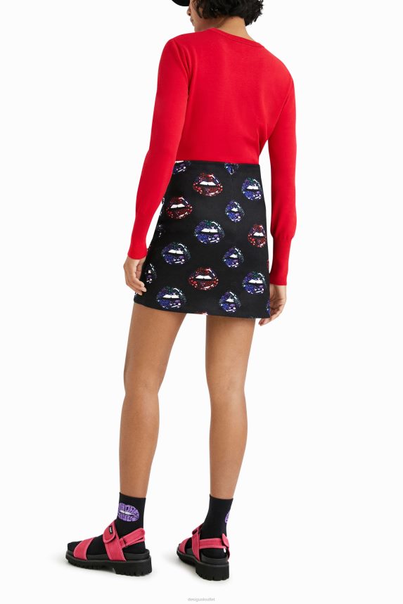 Women DesigualSlim lips miniskirt Clothing 68X2401087