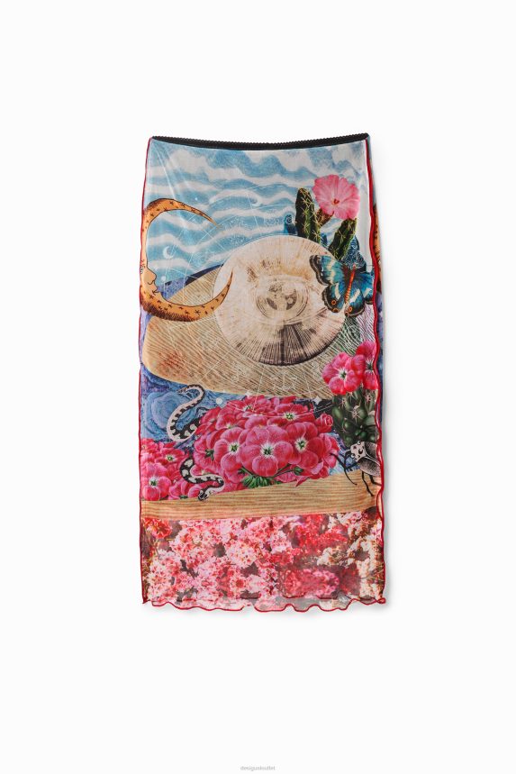 Women DesigualSlim tulle midi skirt Clothing 68X240304