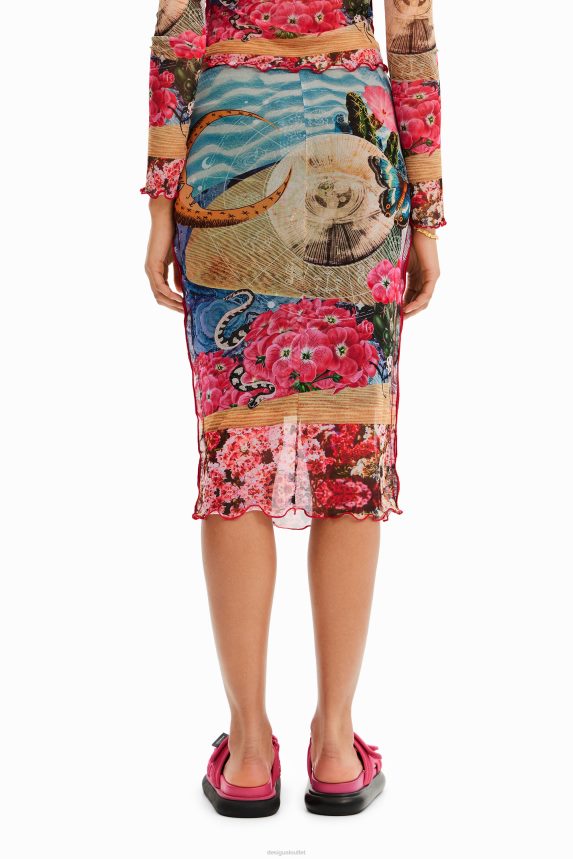 Women DesigualSlim tulle midi skirt Clothing 68X240304