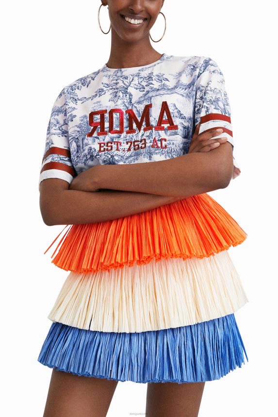 Women DesigualStella Jean fringed mini skirt Clothing 68X240613