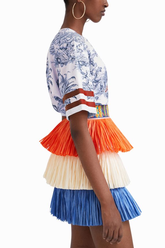 Women DesigualStella Jean fringed mini skirt Clothing 68X240613