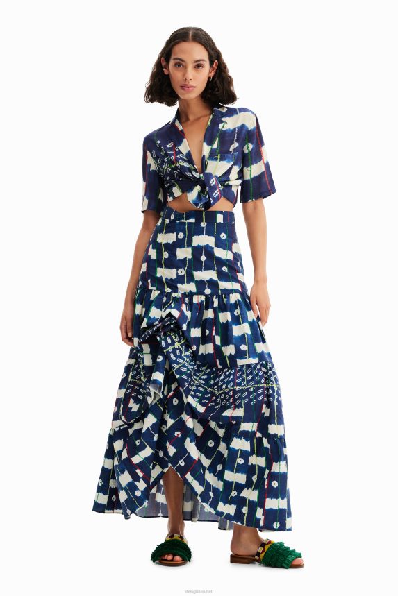 Women DesigualStella Jean multi-position long skirt Clothing 68X240311