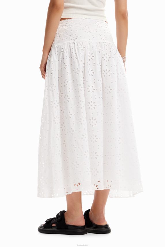 Women DesigualSwiss embroidery midi skirt Clothing 68X240336