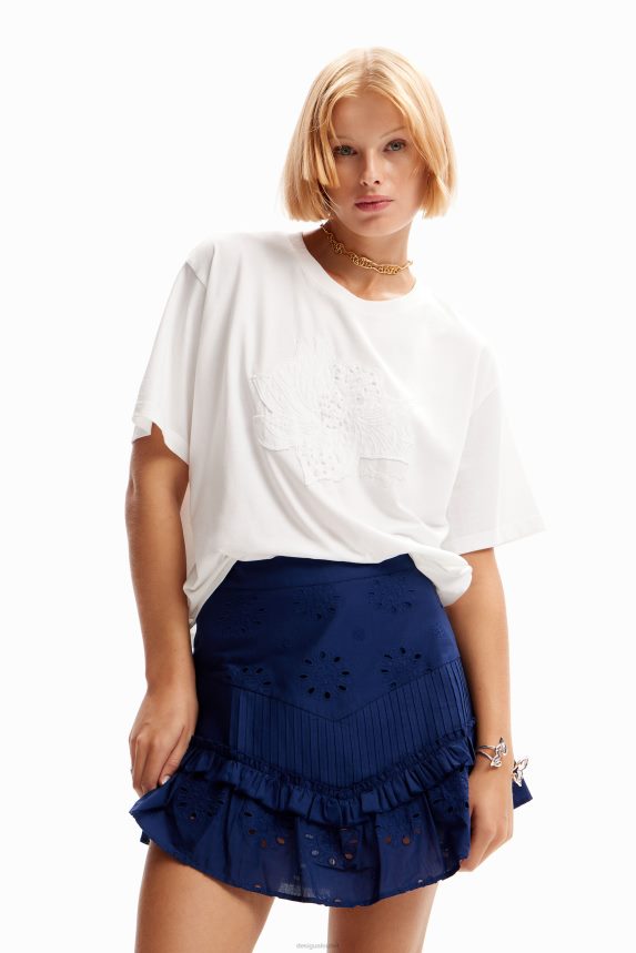 Women DesigualSwiss embroidery ruffle miniskirt Clothing 68X240473