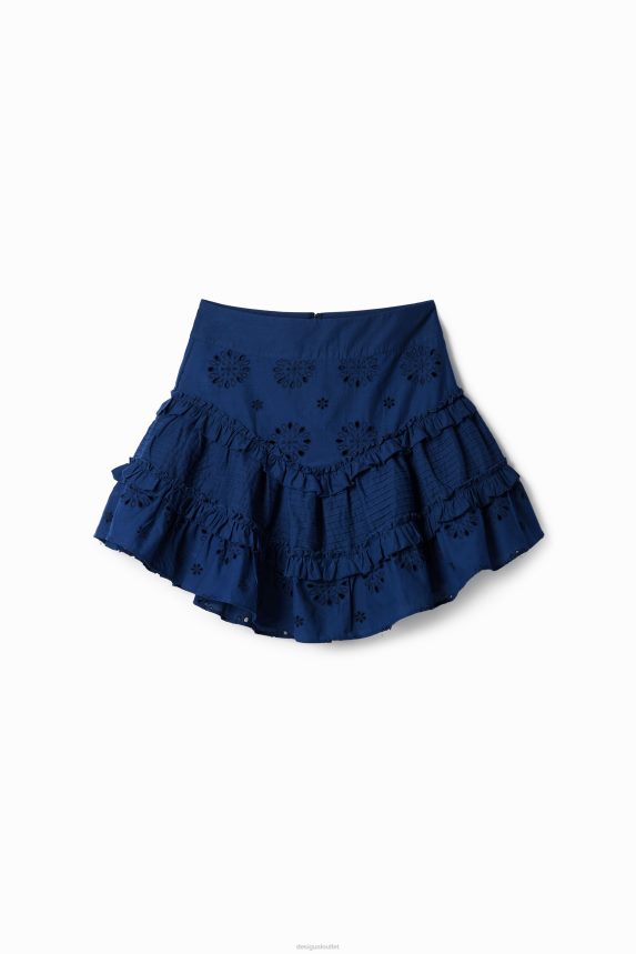 Women DesigualSwiss embroidery ruffle miniskirt Clothing 68X240473