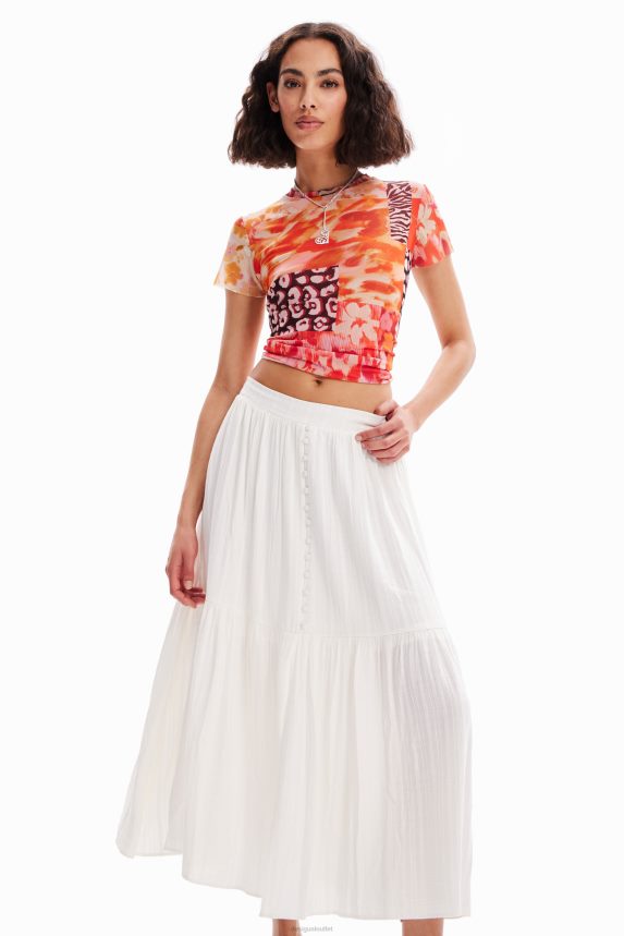 Women DesigualTextured midi skirt Clothing 68X240859