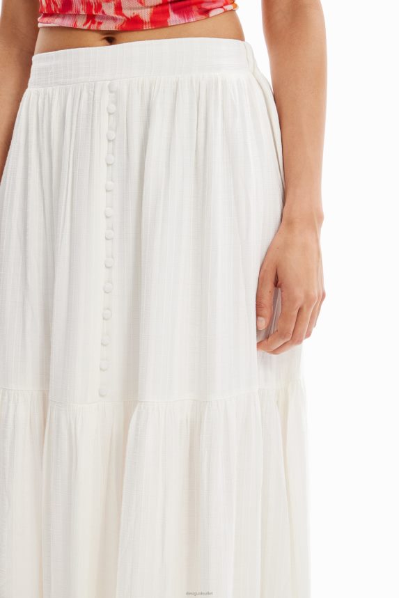 Women DesigualTextured midi skirt Clothing 68X240859