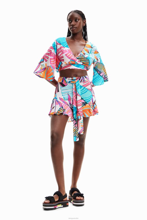 Women DesigualTropical ruffle shorts Clothing 68X240502