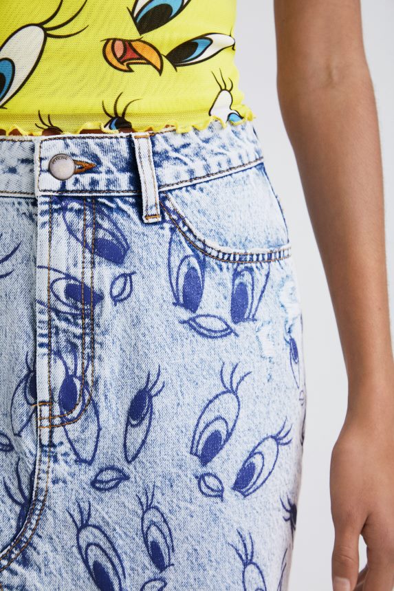 Women DesigualTweety denim mini skirt Clothing 68X240468