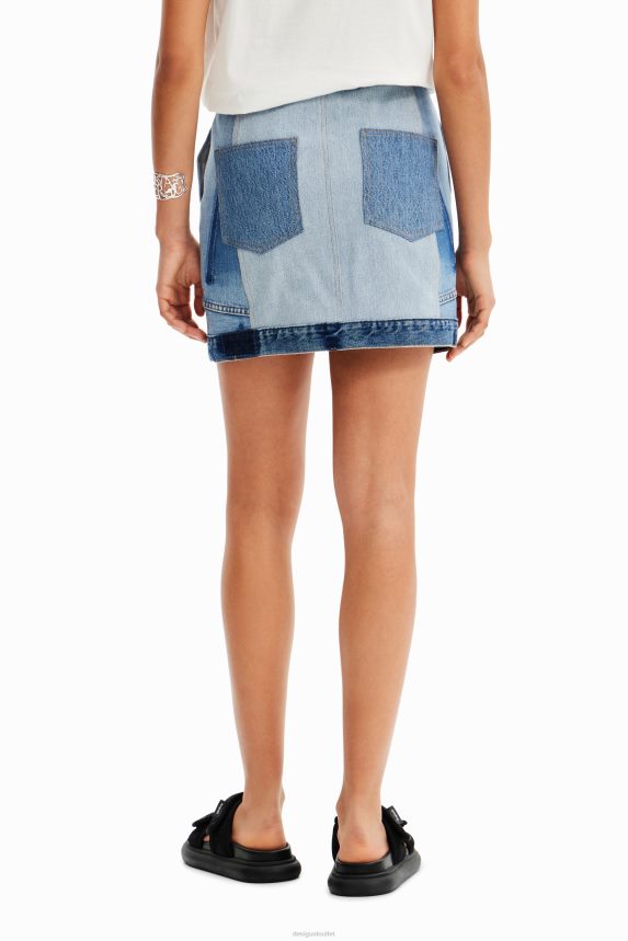 Women DesigualUpcycled denim mini-skirt Clothing 68X240916