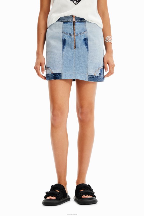 Women DesigualUpcycled denim mini-skirt Clothing 68X240916