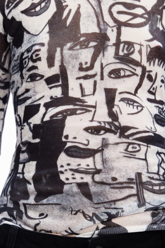 Women DesigualArty faces pullover Clothing 68X240280
