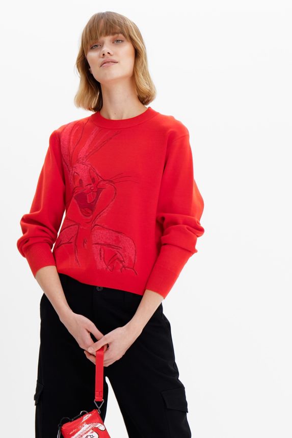 Women DesigualBugs Bunny embroidered pullover Clothing 68X240801