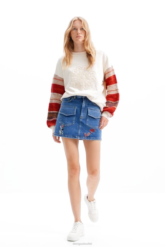 Women DesigualCombination embroidered sweatshirt Clothing 68X240174