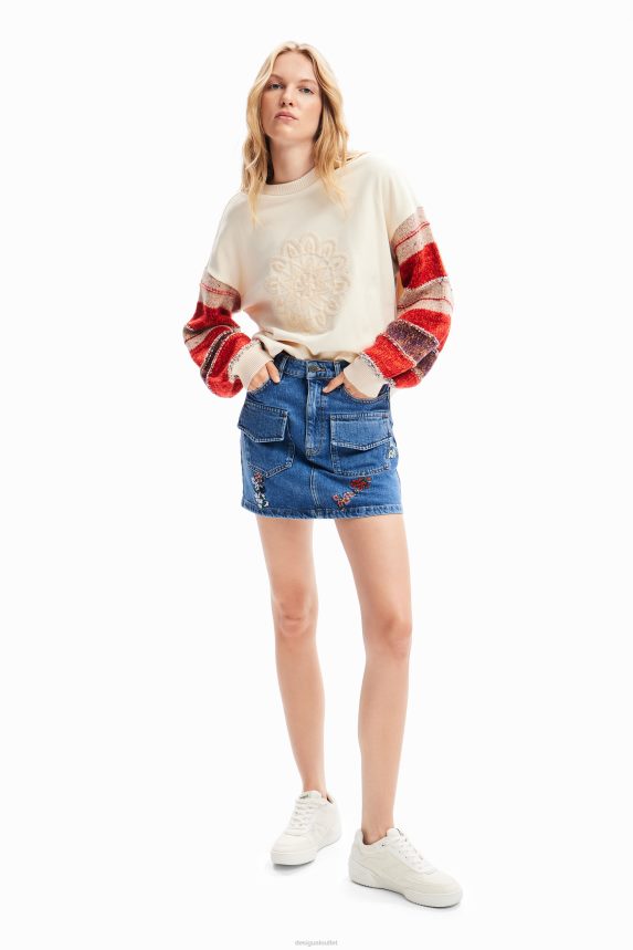 Women DesigualCombination embroidered sweatshirt Clothing 68X240174