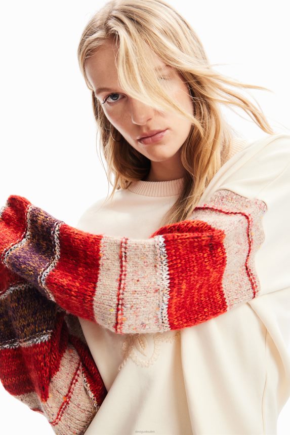 Women DesigualCombination embroidered sweatshirt Clothing 68X240174