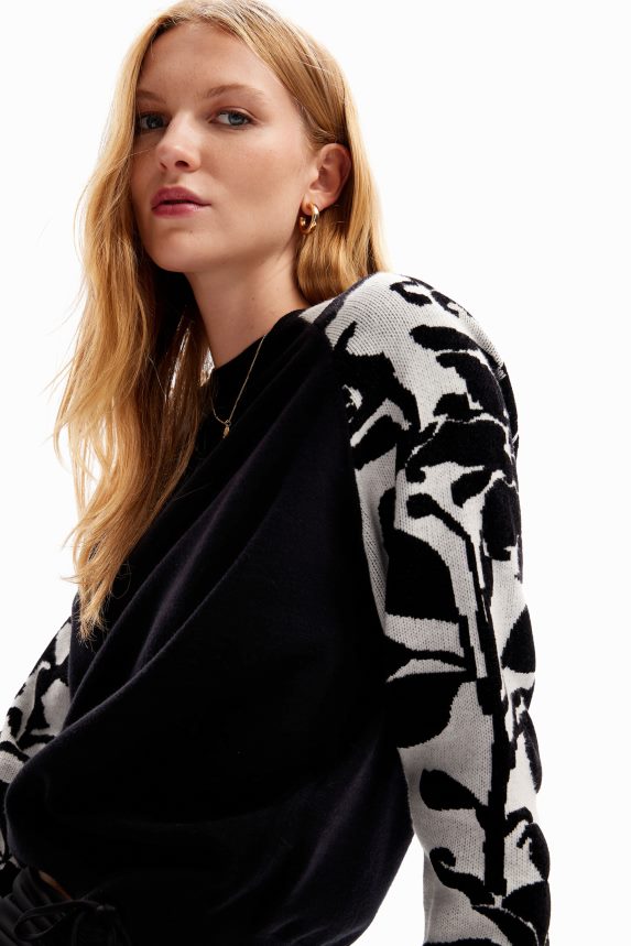 Women DesigualCombination floral pullover Clothing 68X240101