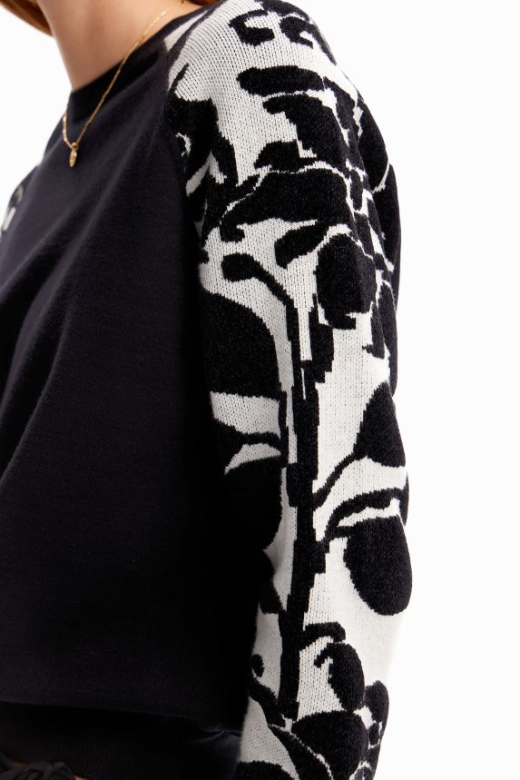 Women DesigualCombination floral pullover Clothing 68X240101