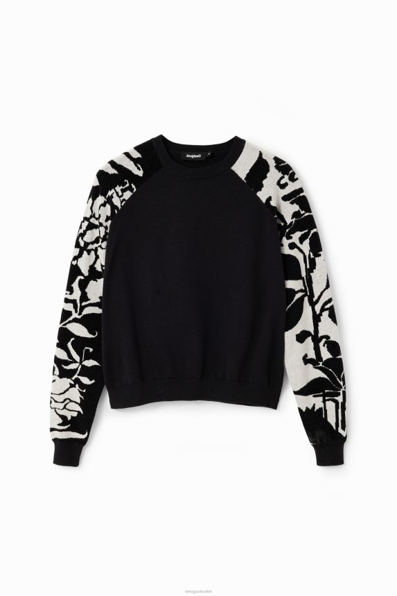 Women DesigualCombination floral pullover Clothing 68X240101