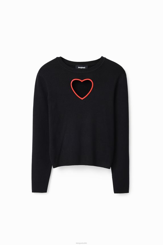 Women DesigualCut-out heart pullover Clothing 68X240624