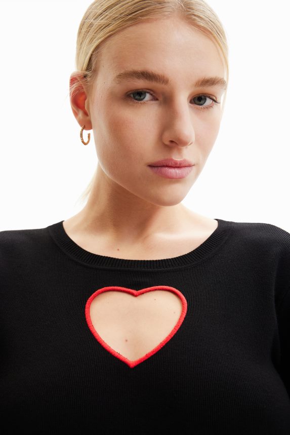 Women DesigualCut-out heart pullover Clothing 68X240624