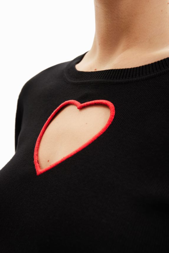Women DesigualCut-out heart pullover Clothing 68X240624
