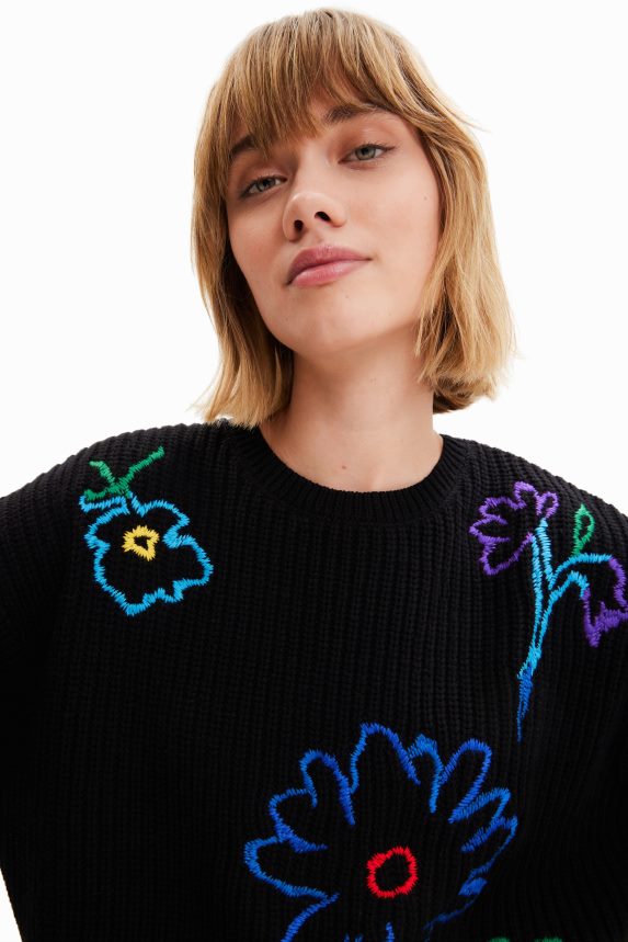 Women DesigualEmbroidered floral pullover Clothing 68X2402