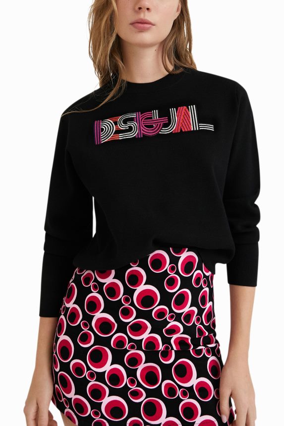 Women DesigualEmbroidered knit jumper Clothing 68X2401083