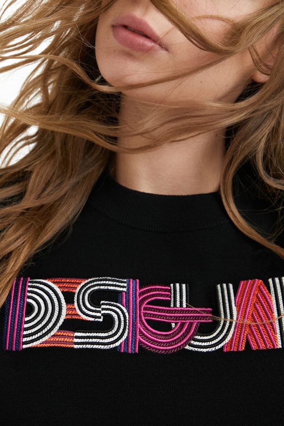 Women DesigualEmbroidered knit jumper Clothing 68X2401083