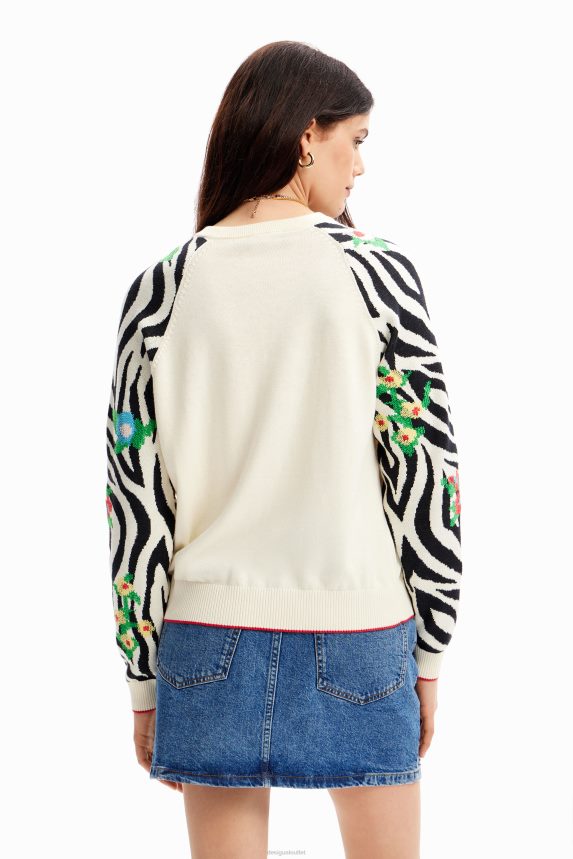 Women DesigualEmbroidered zebra pullover Clothing 68X24041