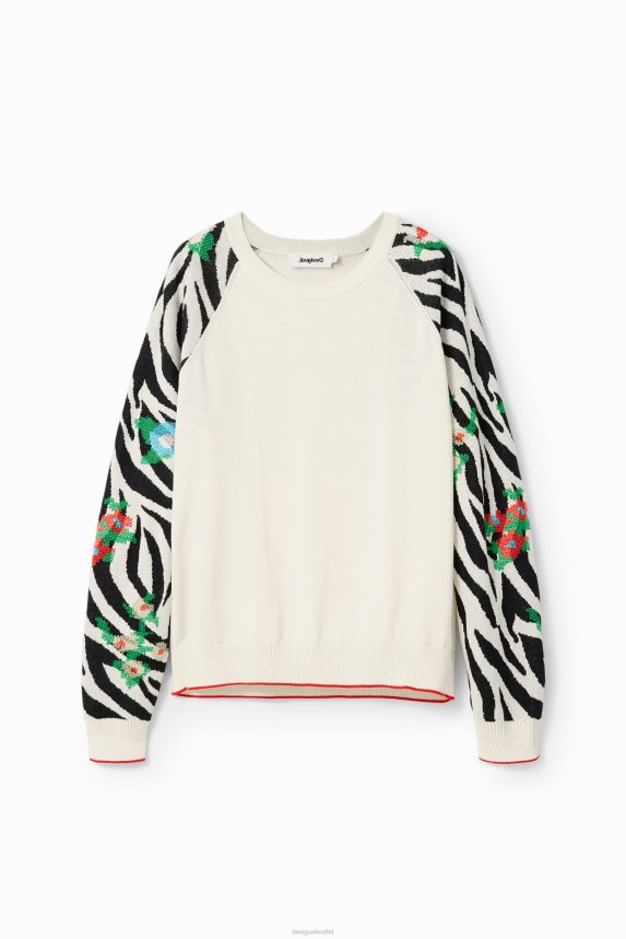 Women DesigualEmbroidered zebra pullover Clothing 68X24041