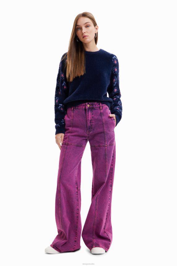 Women DesigualFloral fur-effect pullover Clothing 68X240350