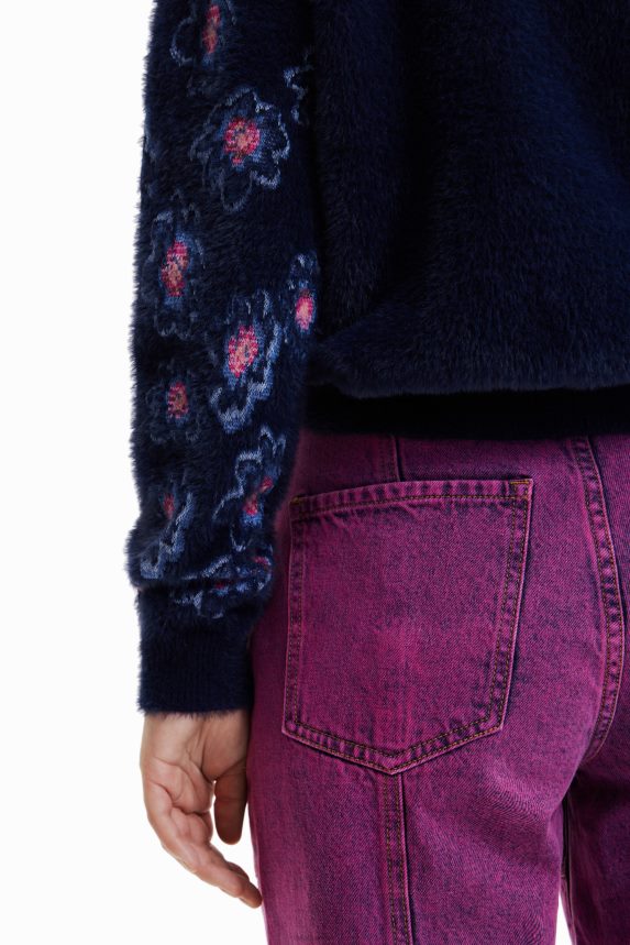 Women DesigualFloral fur-effect pullover Clothing 68X240350