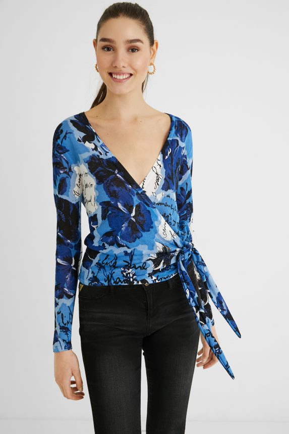 Women DesigualKnit print jumper bow Clothing 68X2401163