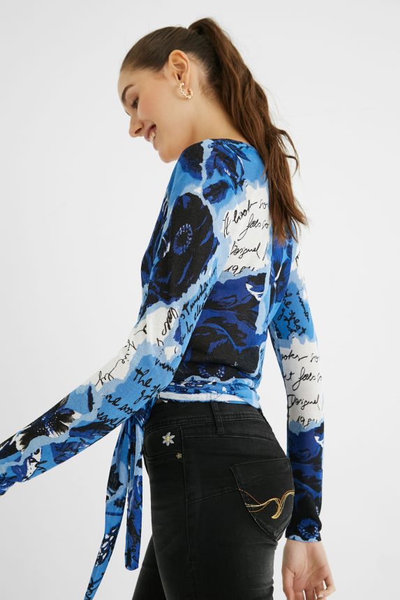 Women DesigualKnit print jumper bow Clothing 68X2401163