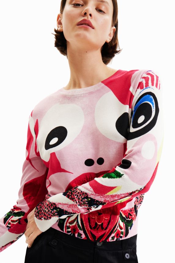 Women DesigualM. Christian Lacroix face pullover Clothing 68X240285