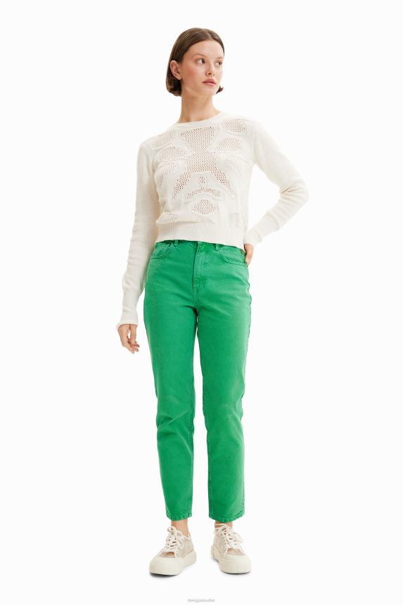 Women DesigualOpenwork flower pullover Clothing 68X240638