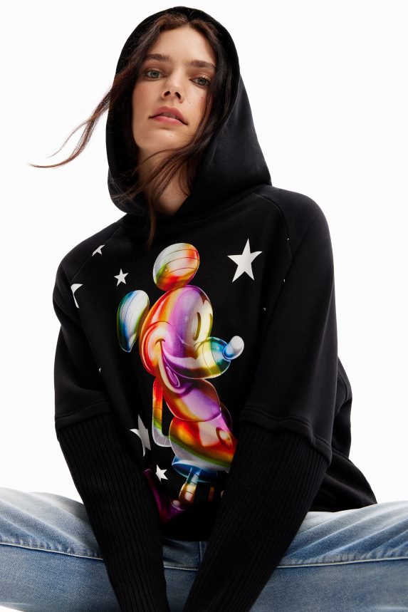 Women DesigualOversize Mickey Mouse hoodie Clothing 68X24043
