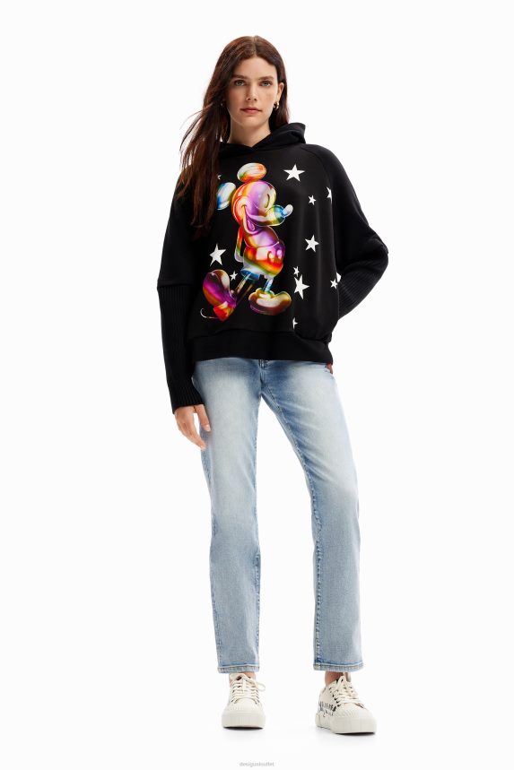 Women DesigualOversize Mickey Mouse hoodie Clothing 68X24043