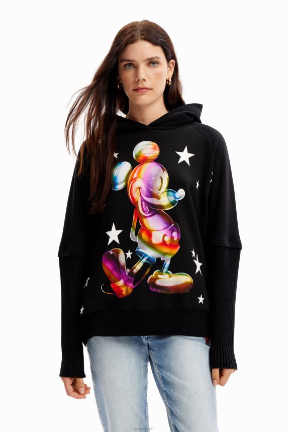 Women DesigualOversize Mickey Mouse hoodie Clothing 68X24043