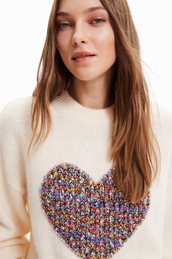 Women DesigualOversize heart pullover Clothing 68X240310