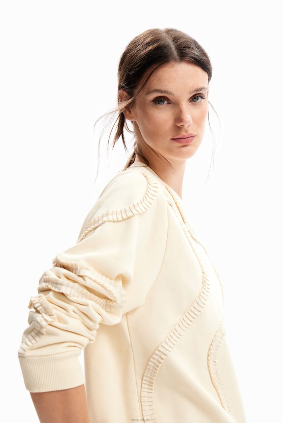 Women DesigualPleated strip sweatshirt Clothing 68X24026