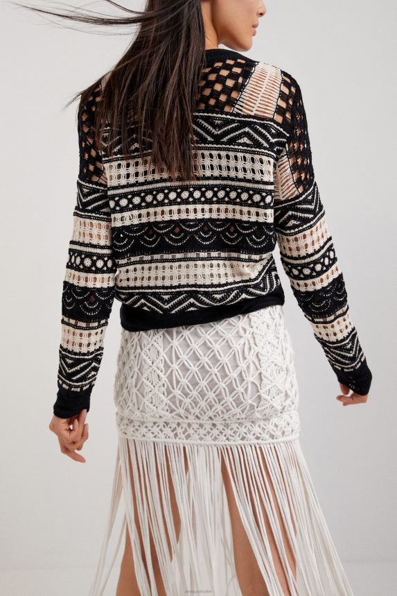 Women DesigualSemi-transparent crochet jumper Clothing 68X2401031