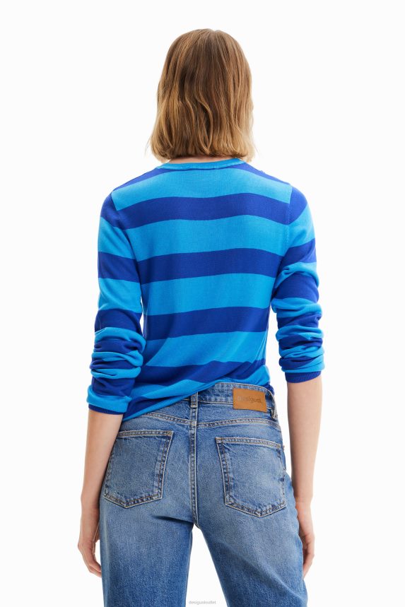 Women DesigualShort striped planet pullover Clothing 68X240815