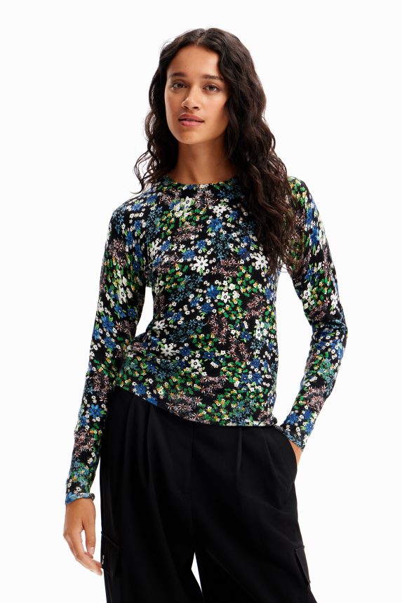 Women DesigualSlim floral fine pullover Clothing 68X240273