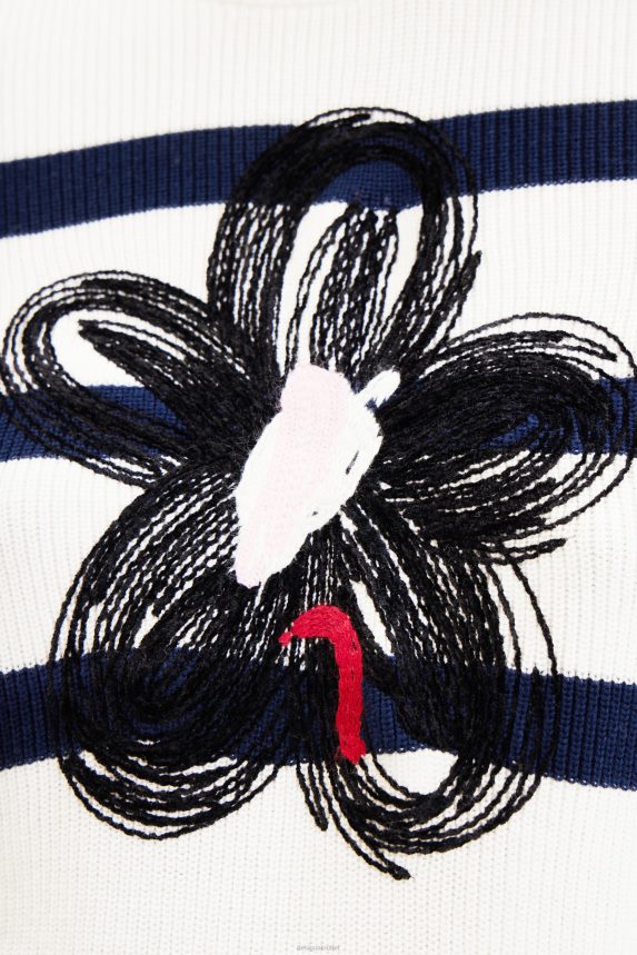 Women DesigualStriped flower pullover Clothing 68X240307