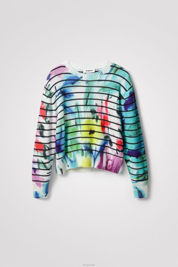 Women DesigualStripy tie-dye floral jumper Clothing 68X2401024