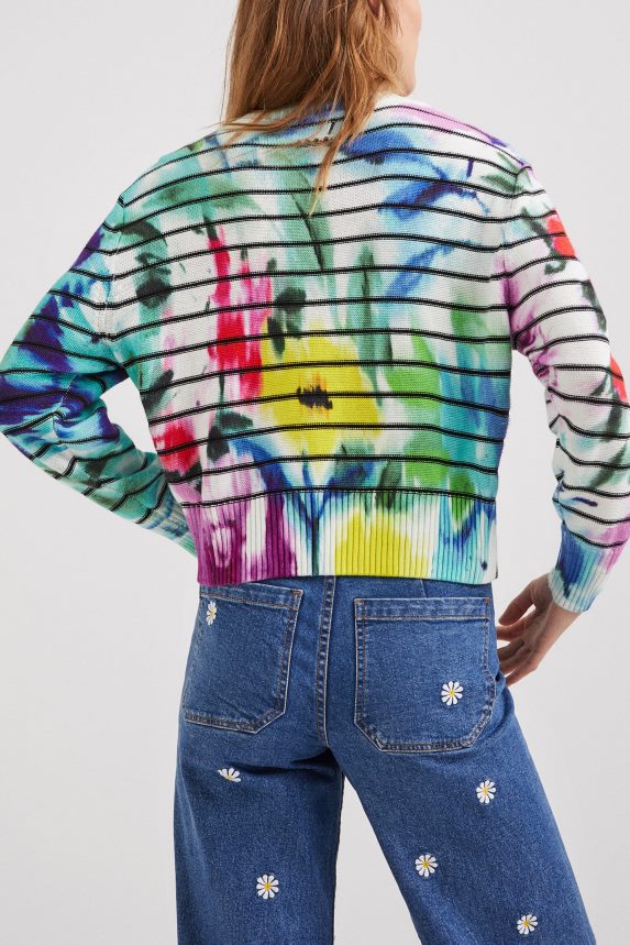 Women DesigualStripy tie-dye floral jumper Clothing 68X2401024